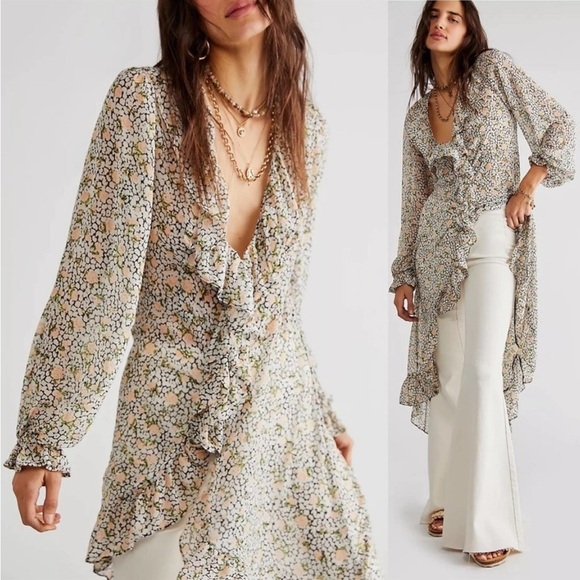 NEW Free People Gigi Printed Maxi Size XS - Picture 1 of 16